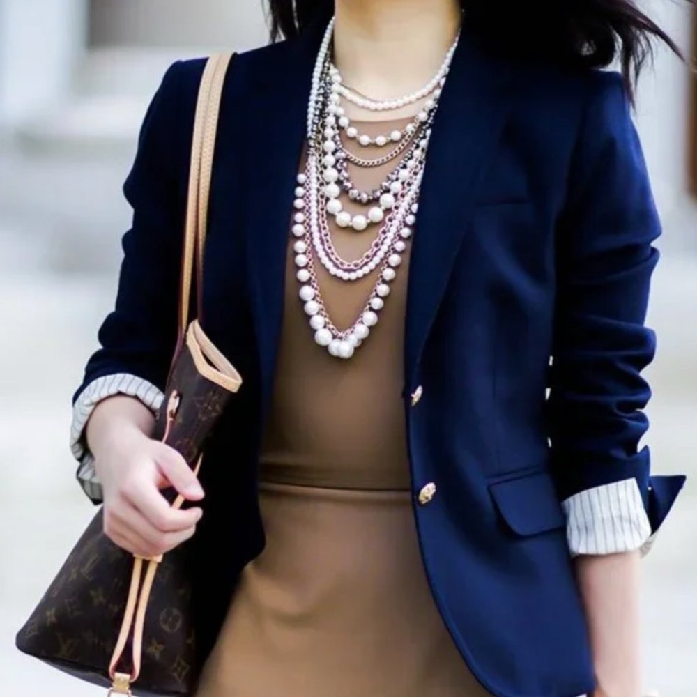 J. CREW Schoolboy Blazer Stretch Wool Navy Blue {L17}